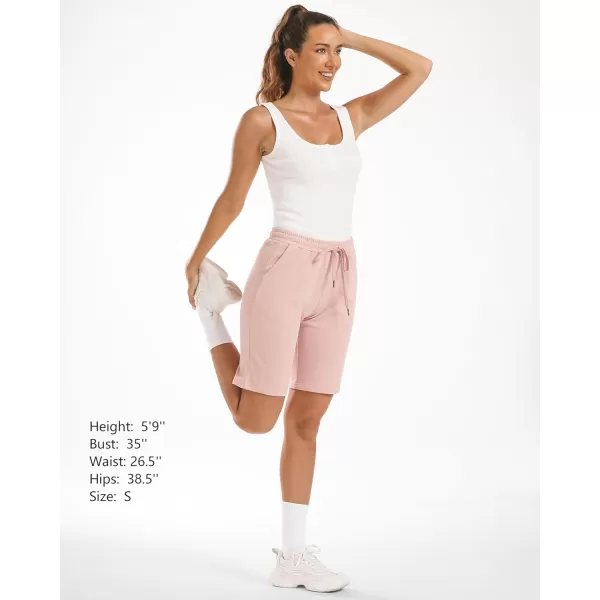 Stelle Women's 7"/ 10" Bermuda Shorts Long Comfy Cotton Sweat Shorts Summer Knee Length Lounge Shorts with Deep Pockets