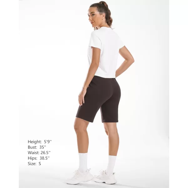 Stelle Women's 7"/ 10" Bermuda Shorts Long Comfy Cotton Sweat Shorts Summer Knee Length Lounge Shorts with Deep Pockets