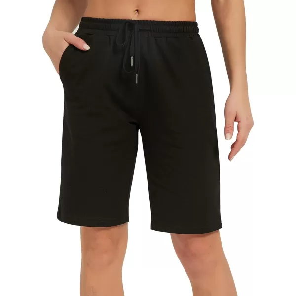 Stelle Women's 7"/ 10" Bermuda Shorts Long Comfy Cotton Sweat Shorts Summer Knee Length Lounge Shorts with Deep Pockets