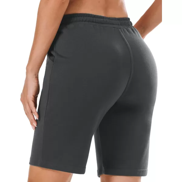 Stelle Women's 7"/ 10" Bermuda Shorts Long Comfy Cotton Sweat Shorts Summer Knee Length Lounge Shorts with Deep Pockets