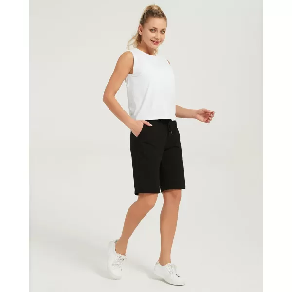 Stelle Women's 7"/ 10" Bermuda Shorts Long Comfy Cotton Sweat Shorts Summer Knee Length Lounge Shorts with Deep Pockets