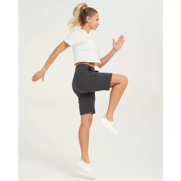 Stelle Women's 7"/ 10" Bermuda Shorts Long Comfy Cotton Sweat Shorts Summer Knee Length Lounge Shorts with Deep Pockets