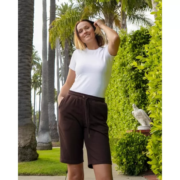 Stelle Women's 7"/ 10" Bermuda Shorts Long Comfy Cotton Sweat Shorts Summer Knee Length Lounge Shorts with Deep Pockets