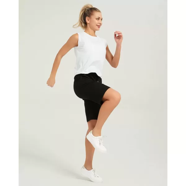 Stelle Women's 7"/ 10" Bermuda Shorts Long Comfy Cotton Sweat Shorts Summer Knee Length Lounge Shorts with Deep Pockets