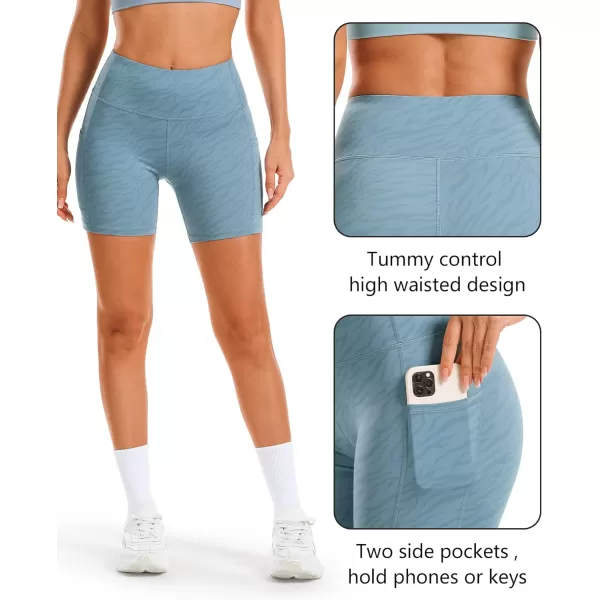 Stelle Women's 8"/ 5" High Waist Biker Shorts Yoga Shorts with Pockets Tummy Control Workout Shorts for Running Gym