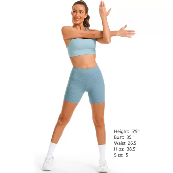 Stelle Women's 8"/ 5" High Waist Biker Shorts Yoga Shorts with Pockets Tummy Control Workout Shorts for Running Gym
