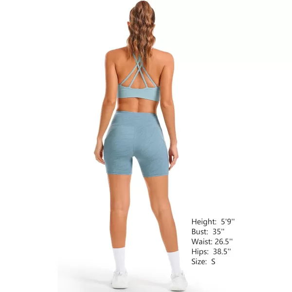 Stelle Women's 8"/ 5" High Waist Biker Shorts Yoga Shorts with Pockets Tummy Control Workout Shorts for Running Gym