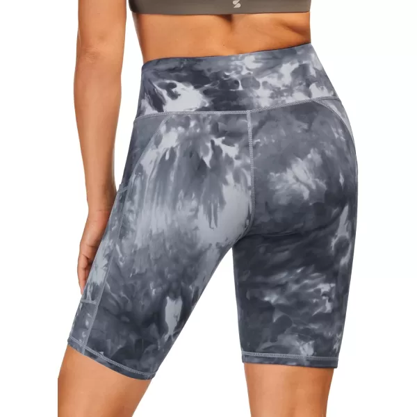 Stelle Women's 8"/ 5" High Waist Biker Shorts Yoga Shorts with Pockets Tummy Control Workout Shorts for Running Gym