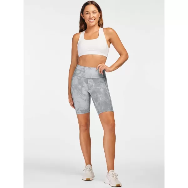 Stelle Women's 8"/ 5" High Waist Biker Shorts Yoga Shorts with Pockets Tummy Control Workout Shorts for Running Gym