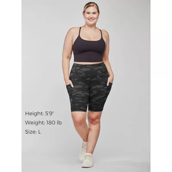 Stelle Women's 8"/ 5" High Waist Biker Shorts Yoga Shorts with Pockets Tummy Control Workout Shorts for Running Gym