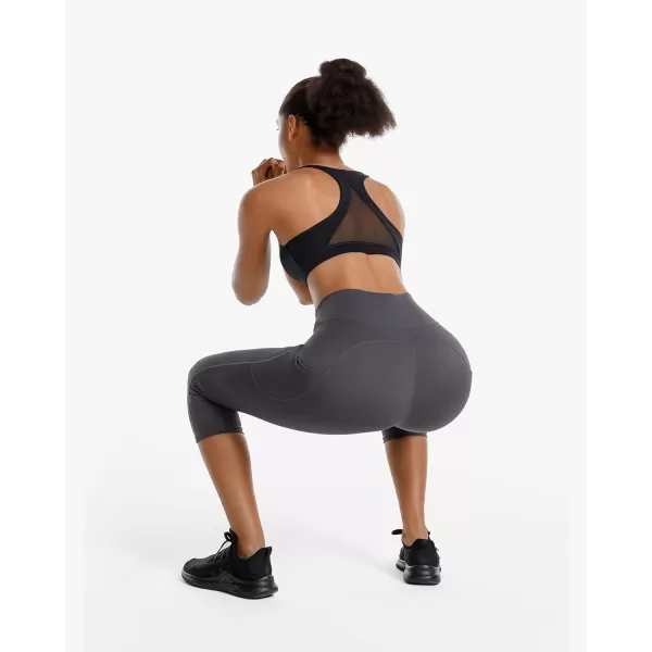 Stelle Women's Capri Yoga Pants with Pockets Essential High Waisted Legging for Workout