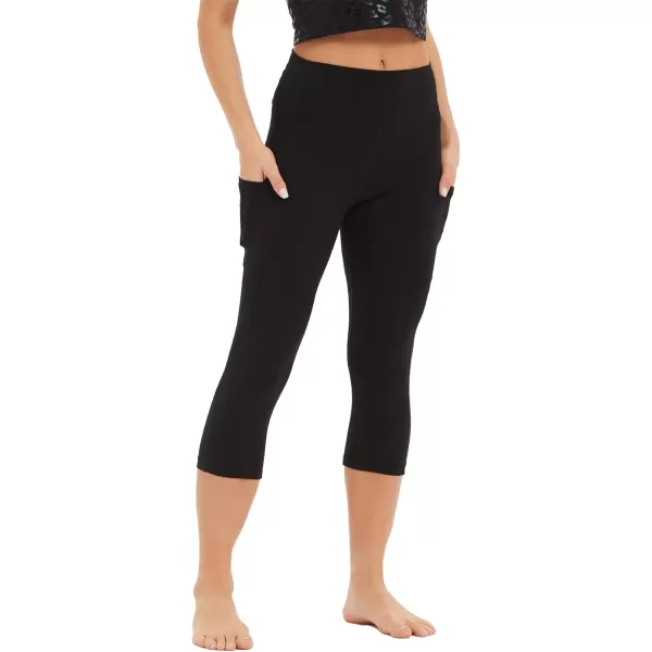 Stelle Women's Capri Yoga Pants with Pockets Essential High Waisted Legging for Workout