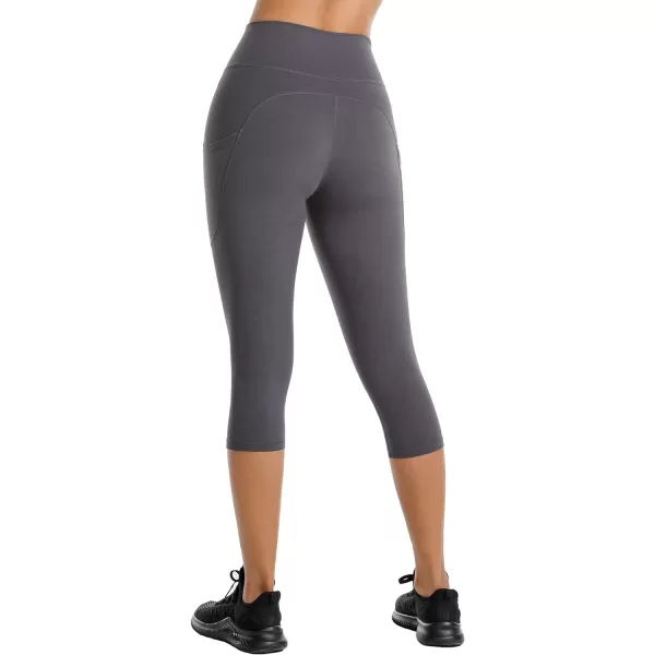 Stelle Women's Capri Yoga Pants with Pockets Essential High Waisted Legging for Workout