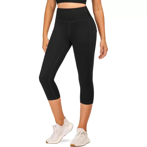 Stelle Women's Capri Yoga Pants with Pockets Essential High Waisted Legging for Workout