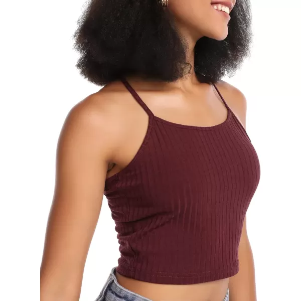 Stelle Women's Crop Top Casual Summer Cami Basic Ribbed Knit Sexy Strappy Top