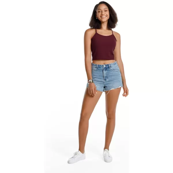 Stelle Women's Crop Top Casual Summer Cami Basic Ribbed Knit Sexy Strappy Top