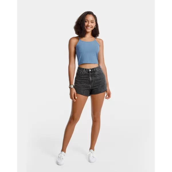 Stelle Women's Crop Top Casual Summer Cami Basic Ribbed Knit Sexy Strappy Top