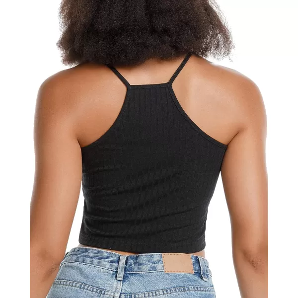 Stelle Women's Crop Top Casual Summer Cami Basic Ribbed Knit Sexy Strappy Top