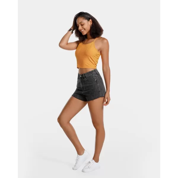 Stelle Women's Crop Top Casual Summer Cami Basic Ribbed Knit Sexy Strappy Top