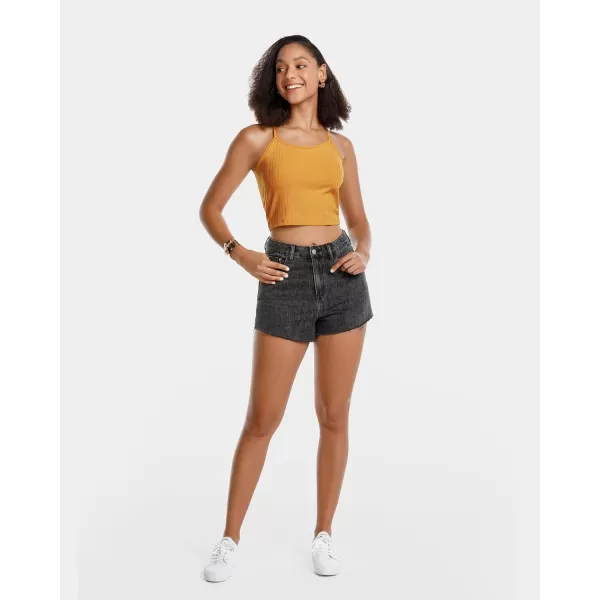 Stelle Women's Crop Top Casual Summer Cami Basic Ribbed Knit Sexy Strappy Top