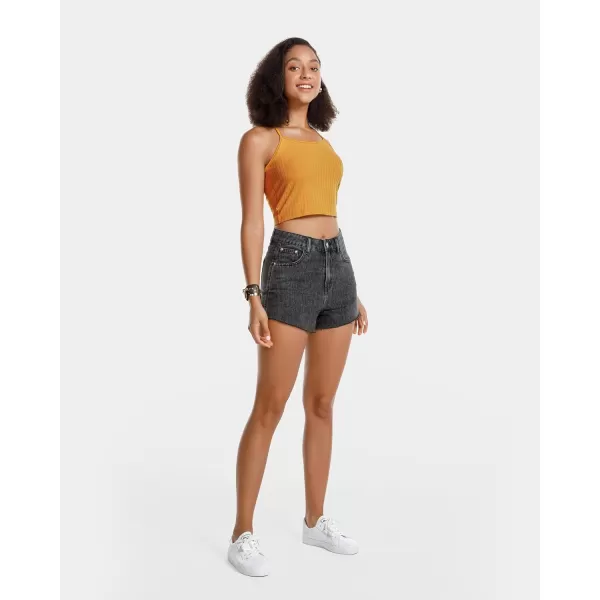 Stelle Women's Crop Top Casual Summer Cami Basic Ribbed Knit Sexy Strappy Top