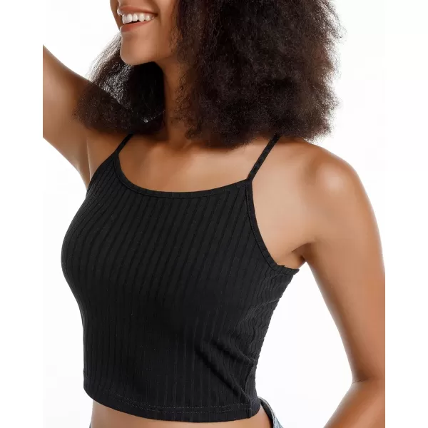 Stelle Women's Crop Top Casual Summer Cami Basic Ribbed Knit Sexy Strappy Top