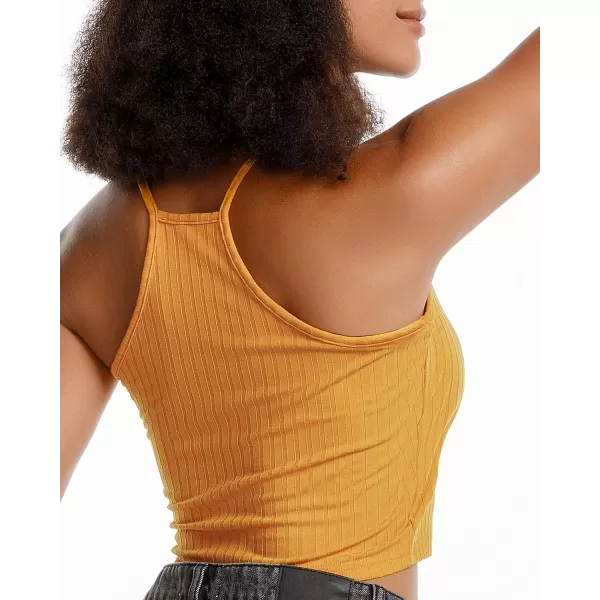 Stelle Women's Crop Top Casual Summer Cami Basic Ribbed Knit Sexy Strappy Top