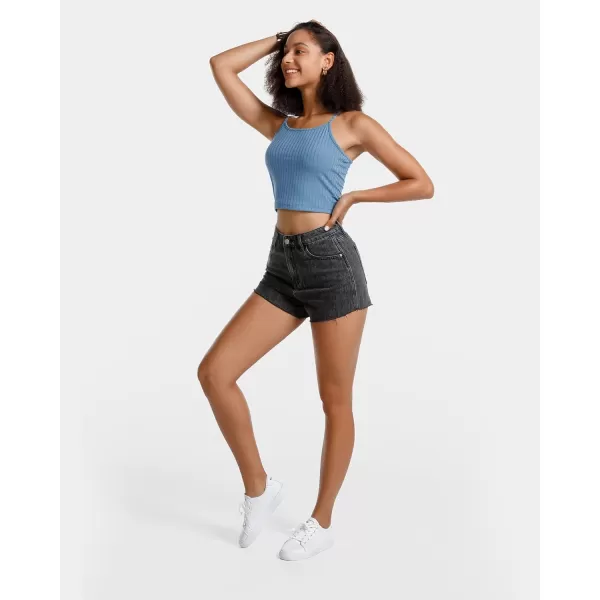 Stelle Women's Crop Top Casual Summer Cami Basic Ribbed Knit Sexy Strappy Top