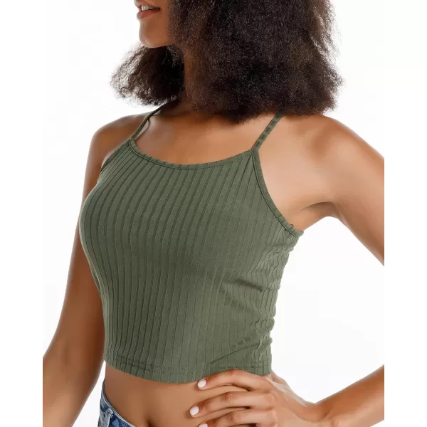 Stelle Women's Crop Top Casual Summer Cami Basic Ribbed Knit Sexy Strappy Top