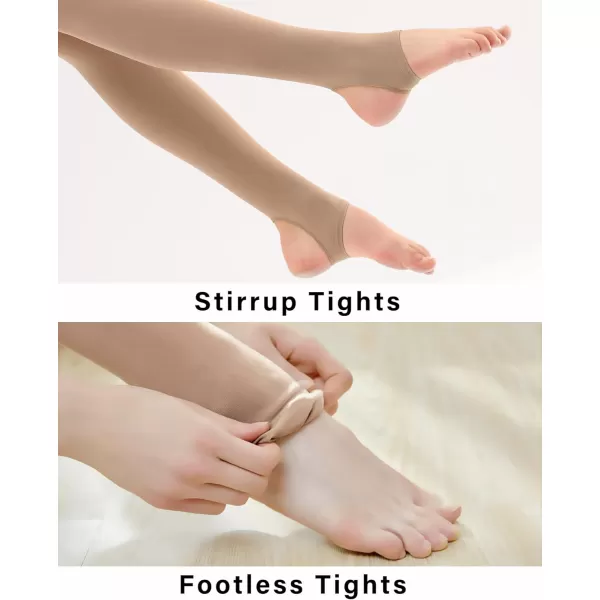 Stelle Womens Girls Stirrup Tights Ultra Soft Dance Tights for Ballet, Gymnastics, School 