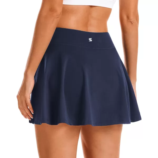 Stelle Women's Tennis Golf Skirts High Waisted with Pockets Inner Shorts for Athletic Skorts Sports Running Pickleball
