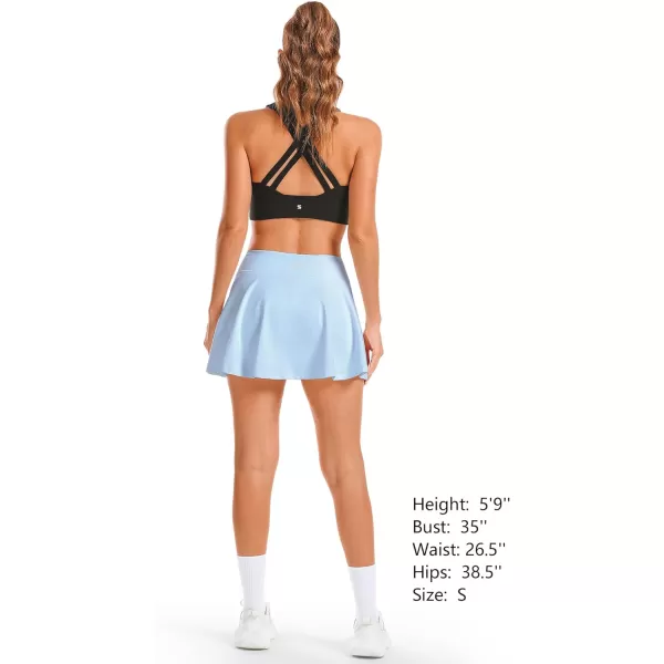 Stelle Women's Tennis Golf Skirts High Waisted with Pockets Inner Shorts for Athletic Skorts Sports Running Pickleball