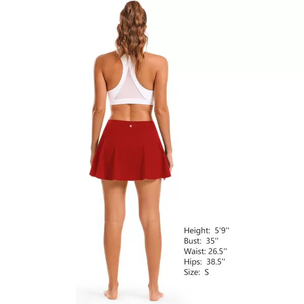 Stelle Women's Tennis Golf Skirts High Waisted with Pockets Inner Shorts for Athletic Skorts Sports Running Pickleball