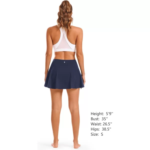 Stelle Women's Tennis Golf Skirts High Waisted with Pockets Inner Shorts for Athletic Skorts Sports Running Pickleball