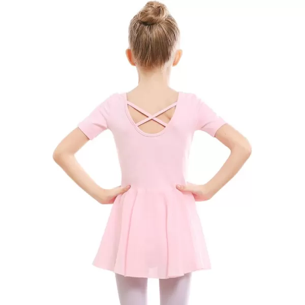 Stelle Ballet Leotards for Girls Dance Leotard with Skirt Toddler Activewear Dresses Criss-Cross Bow Back )