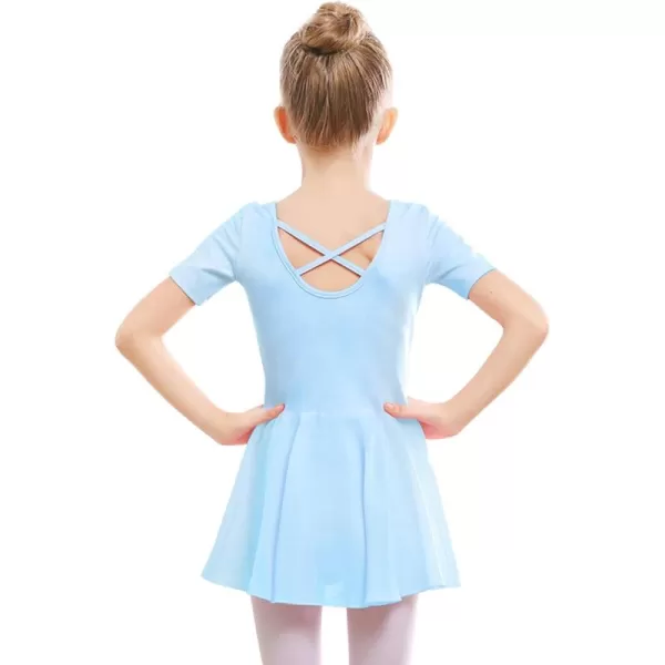 Stelle Ballet Leotards for Girls Dance Leotard with Skirt Toddler Activewear Dresses Criss-Cross Bow Back )