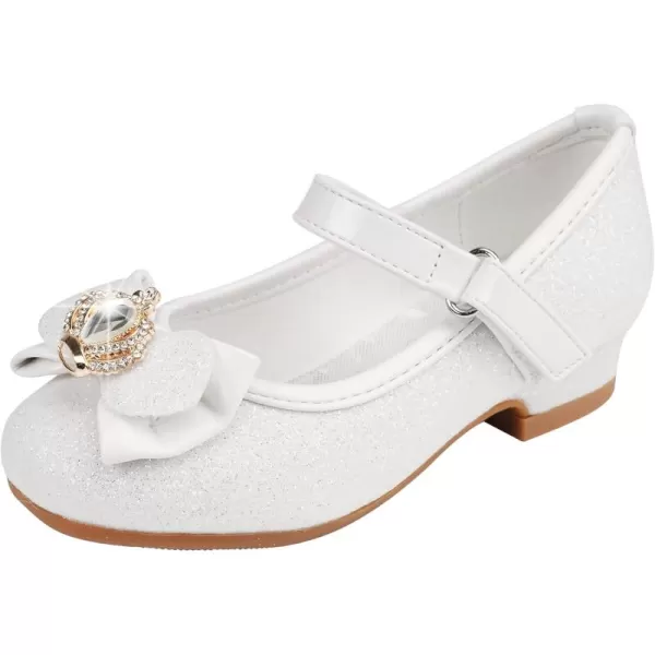 Stelle Girls Dress Shoes Toddler Princess Shoes Glitter Flower Little Girl Flats Mary Jane Low Heels for Party Wedding