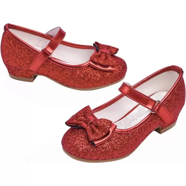 Stelle Girls Dress Shoes Toddler Princess Shoes Glitter Flower Little Girl Flats Mary Jane Low Heels for Party Wedding