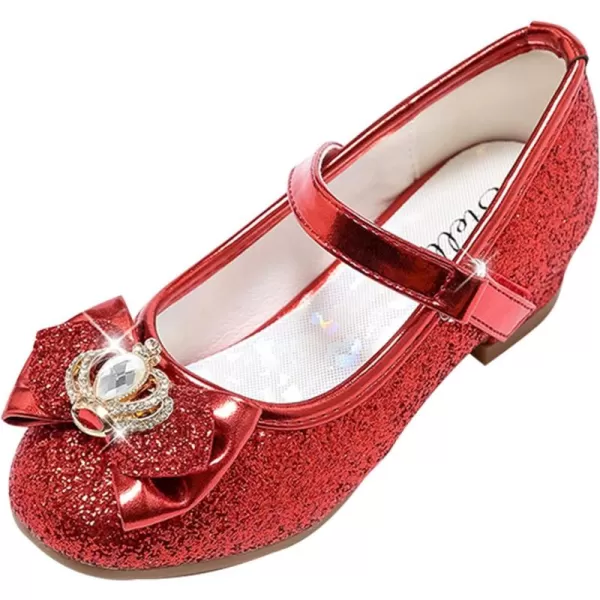 Stelle Girls Dress Shoes Toddler Princess Shoes Glitter Flower Little Girl Flats Mary Jane Low Heels for Party Wedding