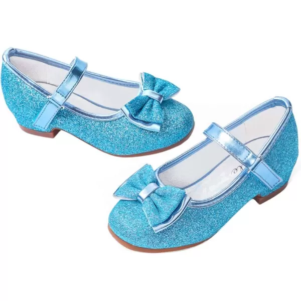 Stelle Girls Dress Shoes Toddler Princess Shoes Glitter Flower Little Girl Flats Mary Jane Low Heels for Party Wedding