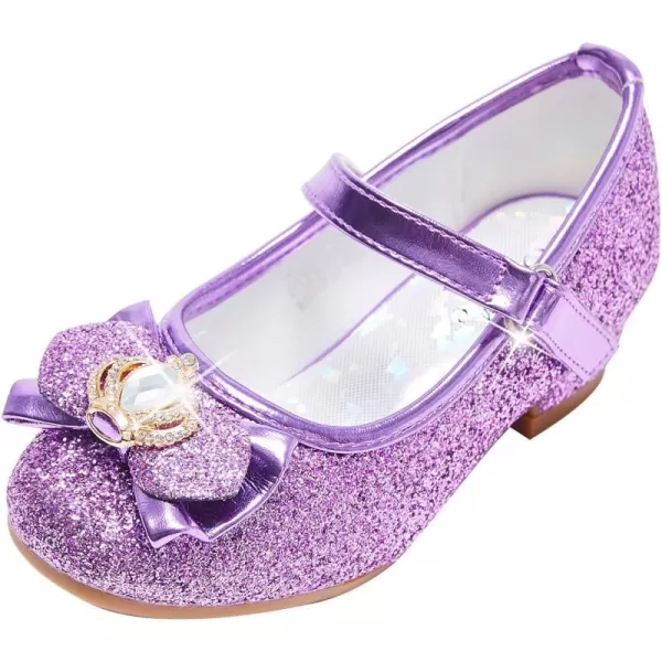 Stelle Girls Dress Shoes Toddler Princess Shoes Glitter Flower Little Girl Flats Mary Jane Low Heels for Party Wedding