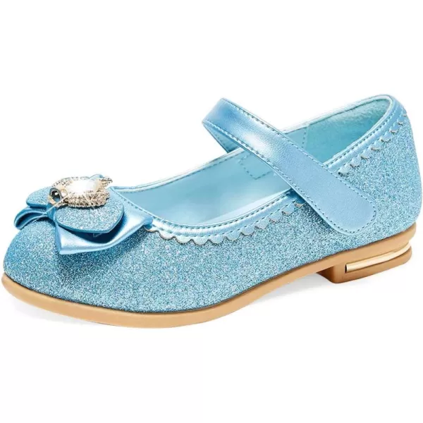 Stelle Girls Dress Shoes Toddler Princess Shoes Glitter Flower Little Girl Flats Mary Jane Low Heels for Party Wedding