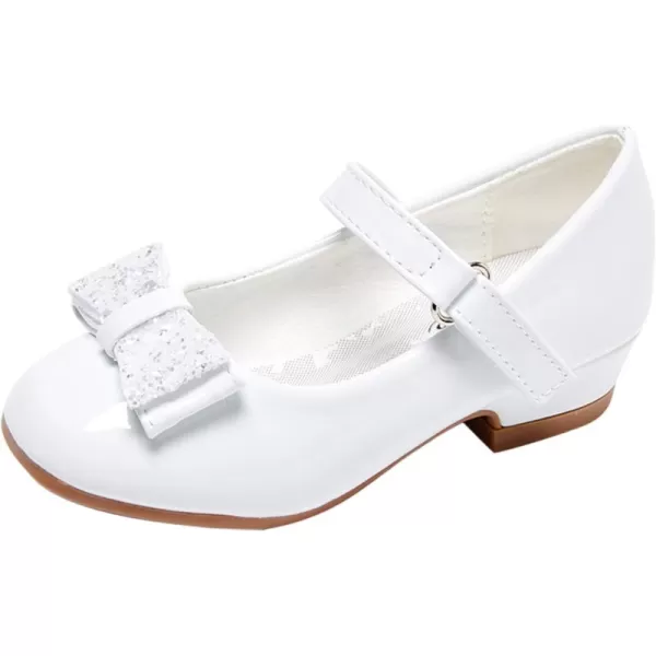Stelle Girls Dress Shoes Toddler White Communion Easter Low Heels Flower Girl Mary Jane Flats for School Uniform Wedding