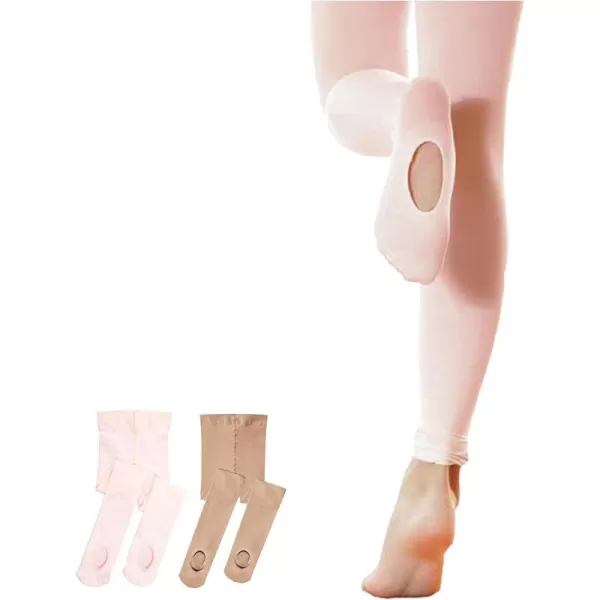Stelle Girls Tights Ballet Dance Tights Women Ultra Soft Pro Convertible Transition Tights 