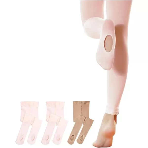 Stelle Girls Tights Ballet Dance Tights Women Ultra Soft Pro Convertible Transition Tights 