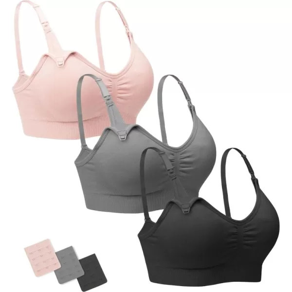 Stelle Nursing Bras Maternity Bra for Breastfeeding Pregnancy Wireless Bralette with Pads, Extenders &amp; Clips