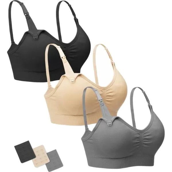 Stelle Nursing Bras Maternity Bra for Breastfeeding Pregnancy Wireless Bralette with Pads, Extenders &amp; Clips