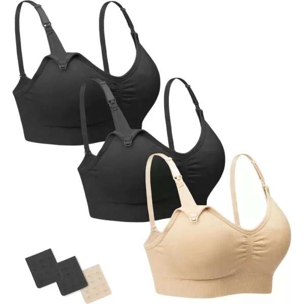 Stelle Nursing Bras Maternity Bra for Breastfeeding Pregnancy Wireless Bralette with Pads, Extenders &amp; Clips