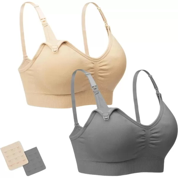 Stelle Nursing Bras Maternity Bra for Breastfeeding Pregnancy Wireless Bralette with Pads, Extenders &amp; Clips