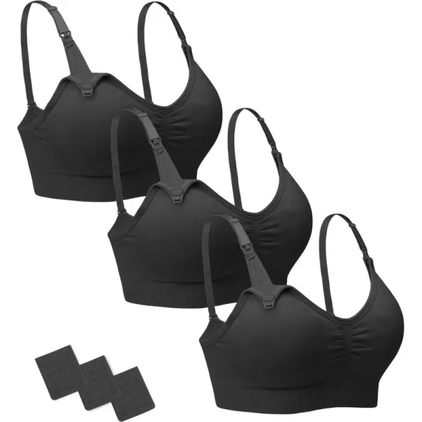 Stelle Nursing Bras Maternity Bra for Breastfeeding Pregnancy Wireless Bralette with Pads, Extenders &amp; Clips